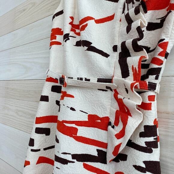 David Meister Ivory, Bown, Orange Dress Sleevless - Picture 4 of 5